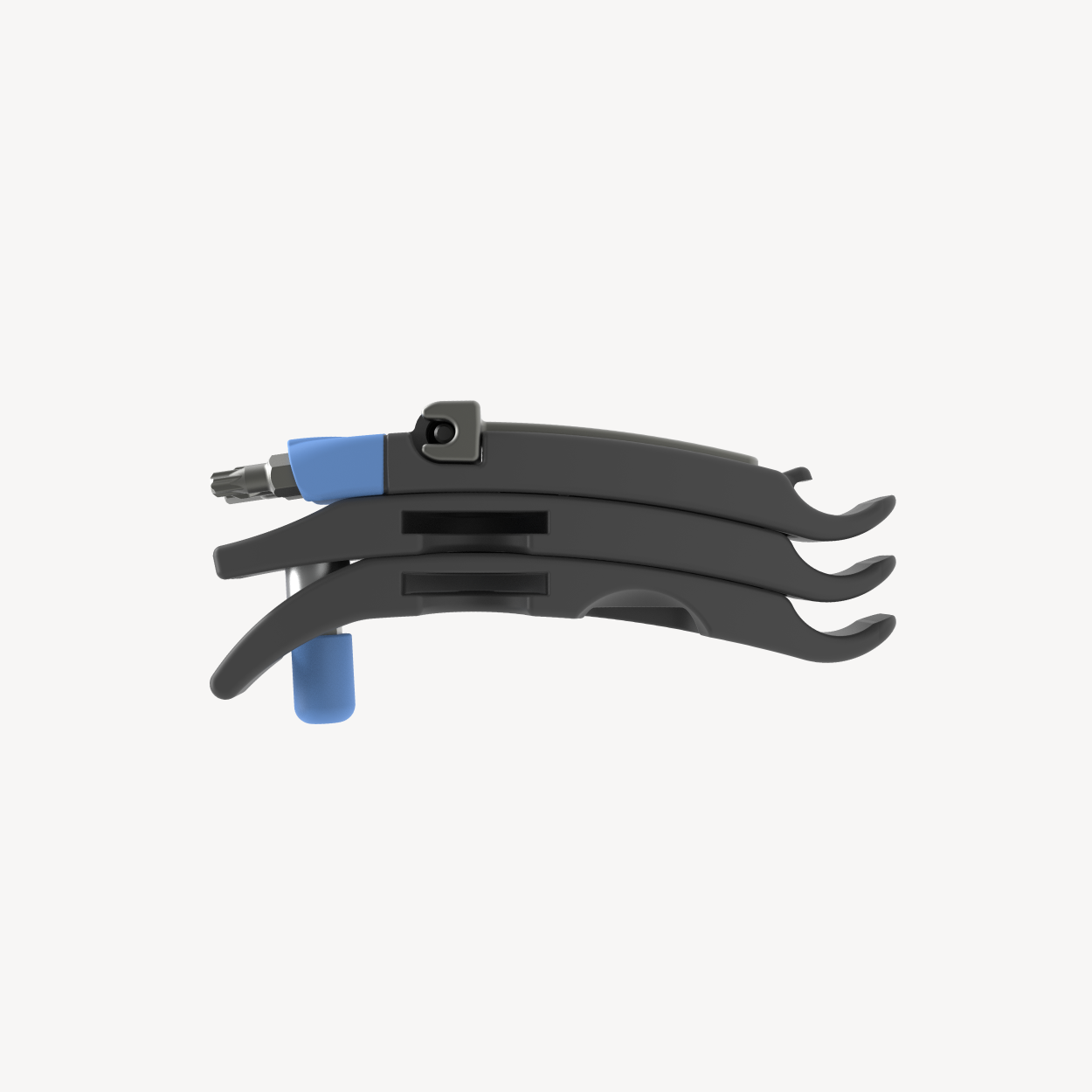 Stique ML125 14-function bike multi tool showing stacked tyre levers with visible tool bits