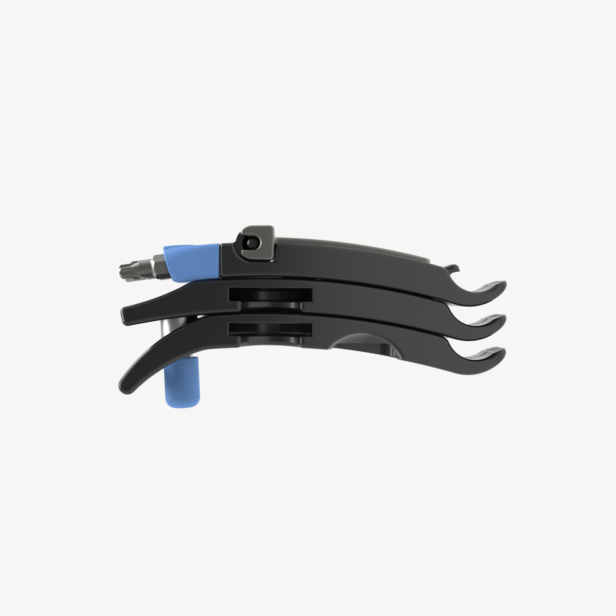 Carbon-fibre bike multi tool (ML125CF) stacked together, showing slim profile and magnetic lever design