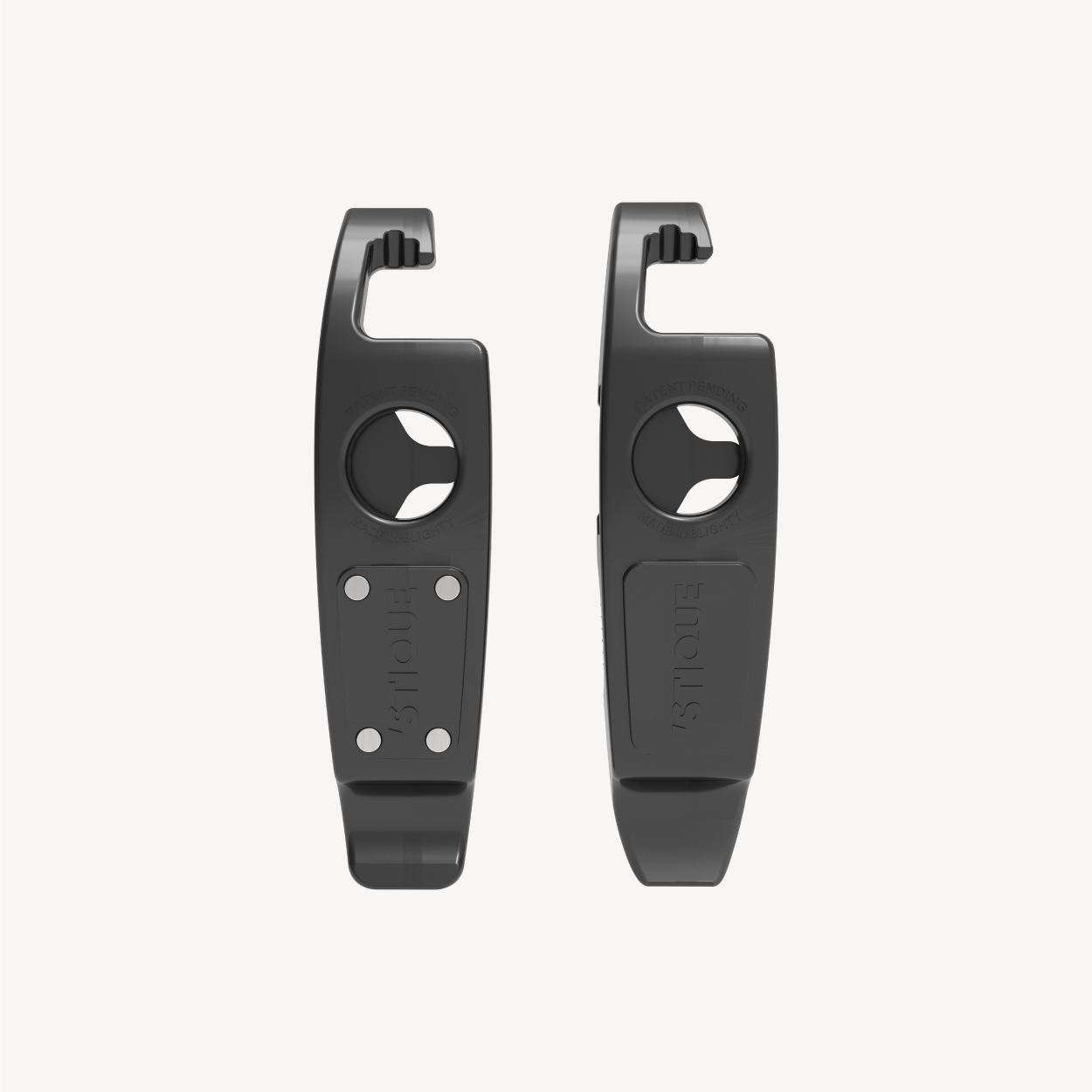 Top-down view of carbon-fibre ML14CF tyre levers shown apart to display design details